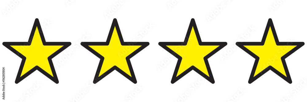 Four star rating. Product review flat icon for apps and websites. Four star rating. Product review flat icon for apps and websites.