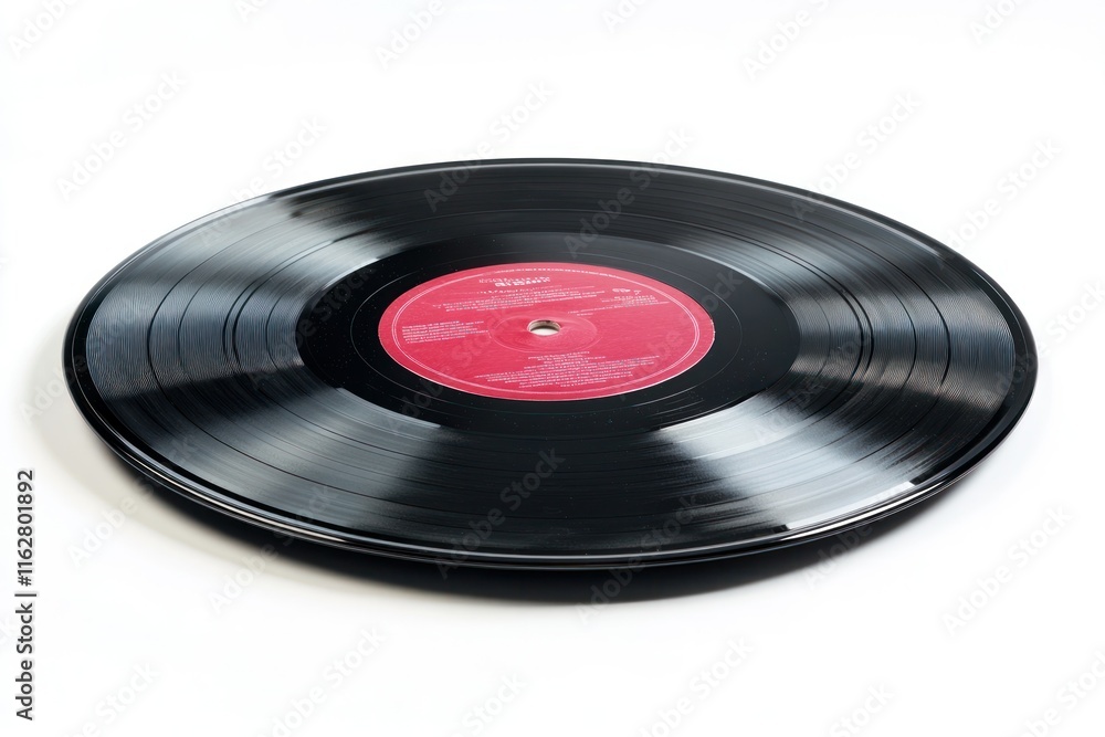 Classic Vinyl Record with Striking Red Center Classic Vinyl Record with Striking Red Center
