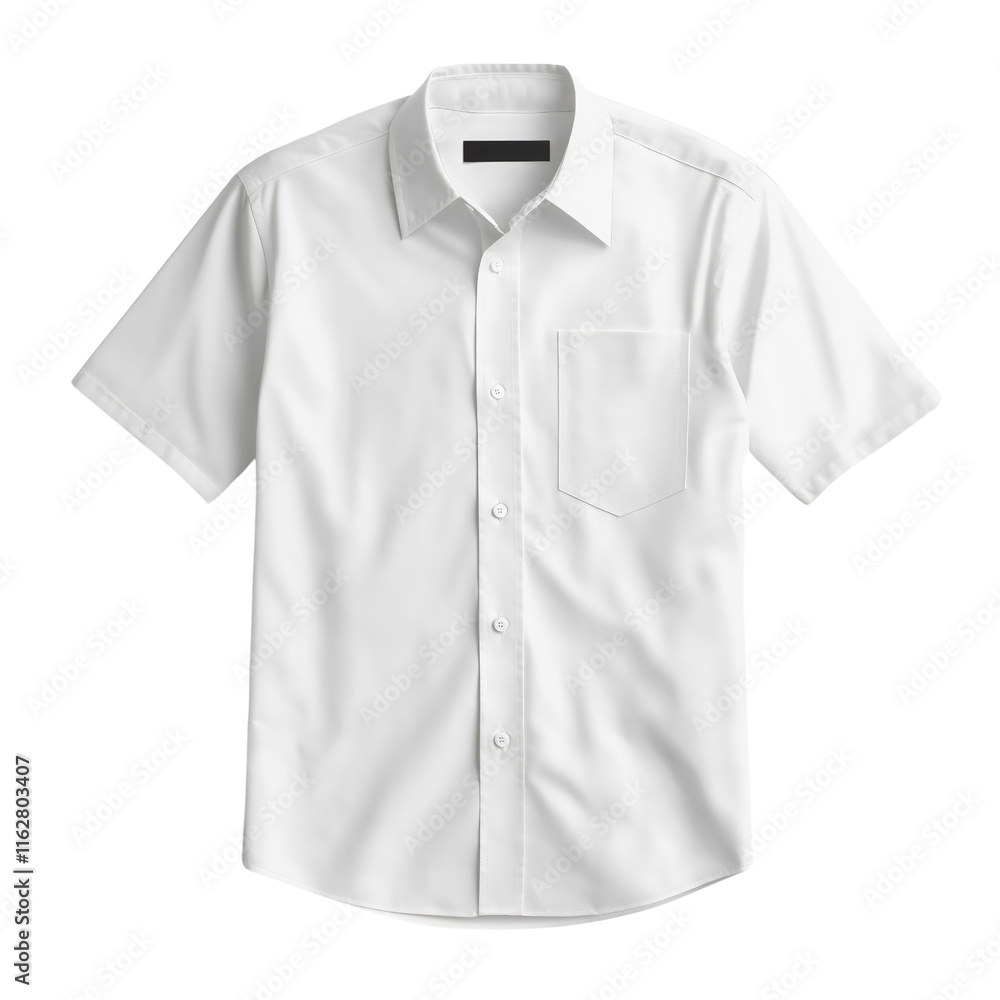 White casual shirt fashion, trendy cotton clothing style, clean fabric apparel design, stylish garment lifestyle template mockup isolated White casual shirt fashion, trendy cotton clothing style, clean fabric apparel design, stylish garment lifestyle template mockup isolated