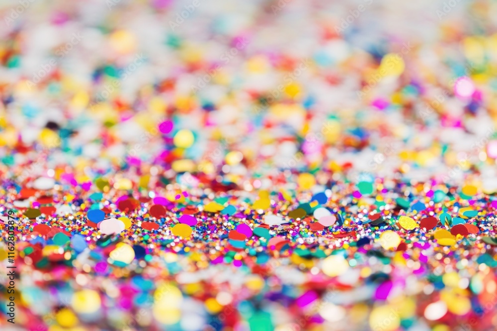 Colorful confetti sprinkles in a close-up shot, great for celebrations and parties Colorful confetti sprinkles in a close-up shot, great for celebrations and parties