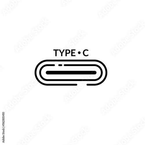 USB Type C connector designation - vector icon