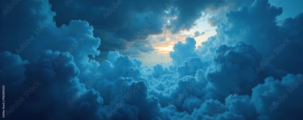 Darkening heavens conceal a maelstrom of blue mist, , cloudy, smoky Darkening heavens conceal a maelstrom of blue mist, , cloudy, smoky