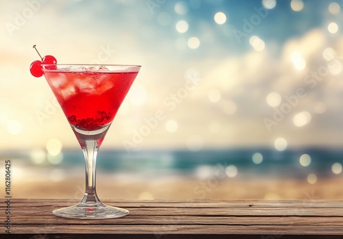 Wallpaper Mural Refreshing Summer Cocktail on Beach Sunset Background Torontodigital.ca
