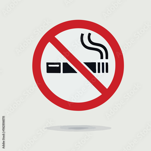 No smoking sign on white background icon vector on a white background