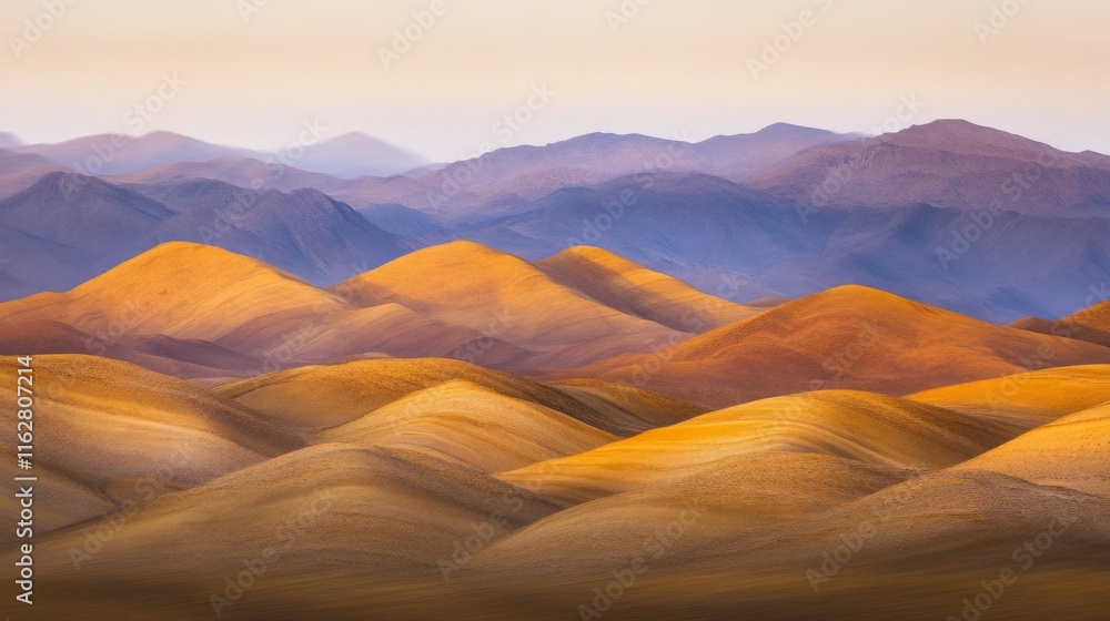 Naklejka premium Serene Golden Hour Landscapes with Motion Blur Effects