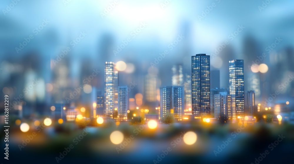 Obraz premium Urban Skyline with Diffused Natural Lighting Effect