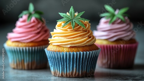 Sweet treats decorated with a marijuana leaf design, perfect for a themed party or as a unique gift photo