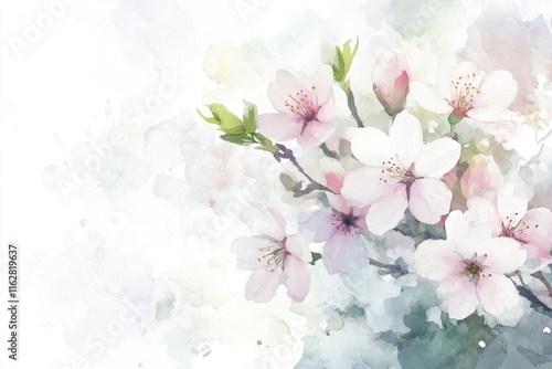 Fototapeta Naklejka Na Ścianę i Meble -  A colorful bunch of flowers in a watercolor painting style