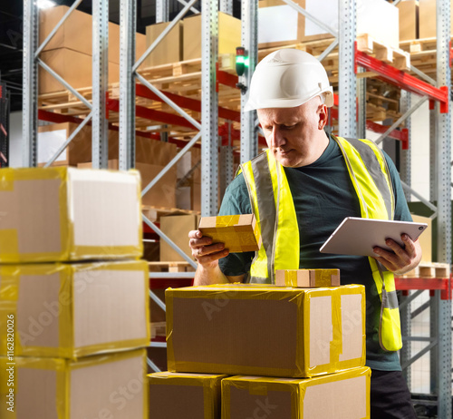 Man warehouse contractor. W...