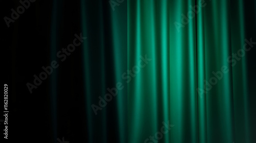 Elegant teal green curtain forming a luxurious background
