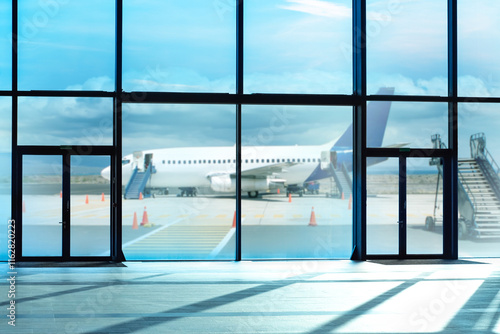 Airport terminal. Airplane ...