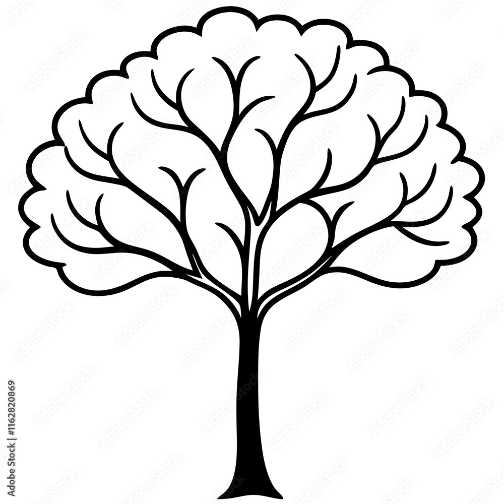 Obraz premium Nature-Inspired Tree Outline Vector
