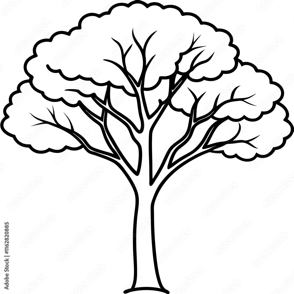 Obraz premium Nature-Inspired Tree Outline Vector