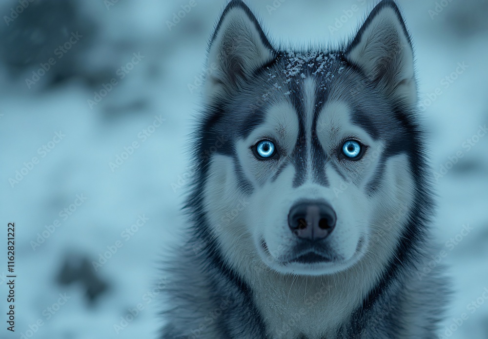 Stunning Husky Dog Portrait: Winter Wonderland Canine Stunning Husky Dog Portrait: Winter Wonderland Canine