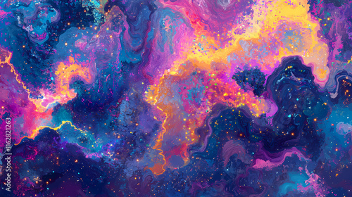 Cosmic firmament starfall fantasy. generative ai. Starfall. Illustration
