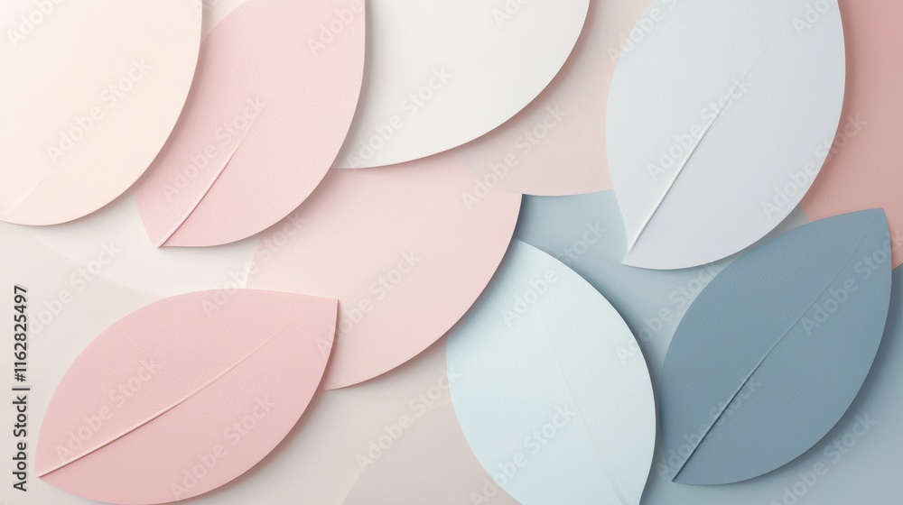 A colorful collage of leaves with a pink background A colorful collage of leaves with a pink background