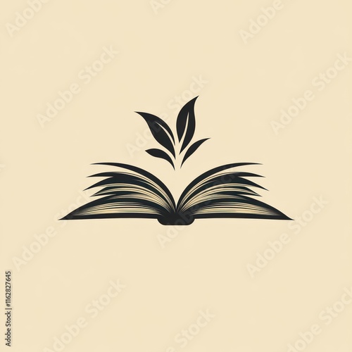 Open Book With Sprouting Leaves Symbolic Of Growth And Knowledge