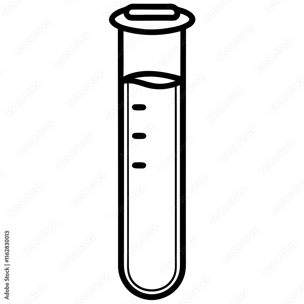 Precise Laboratory Test Tube Line Art Graphic Precise Laboratory Test Tube Line Art Graphic