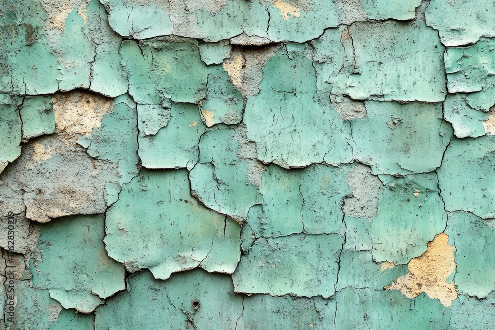 Obraz premium A close-up of peeling paint on a wall