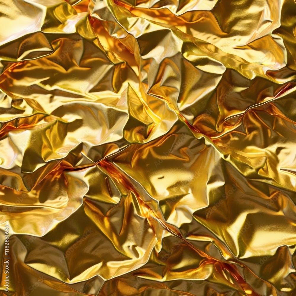 A mesmerizing abstract background of crumpled gold foil, shimmering with light and casting dramatic shadows. A mesmerizing abstract background of crumpled gold foil, shimmering with light and casting dramatic shadows.
