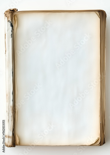 Página antiga de livro envelhecido com bordas desgastadas