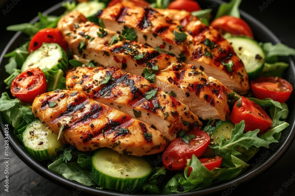 A plate of chicken and mixed vegetables served on a table A plate of chicken and mixed vegetables served on a table