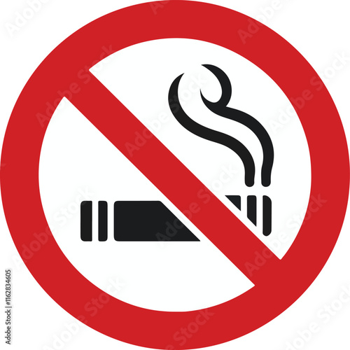 No smoking sign on white background icon vector on a white background