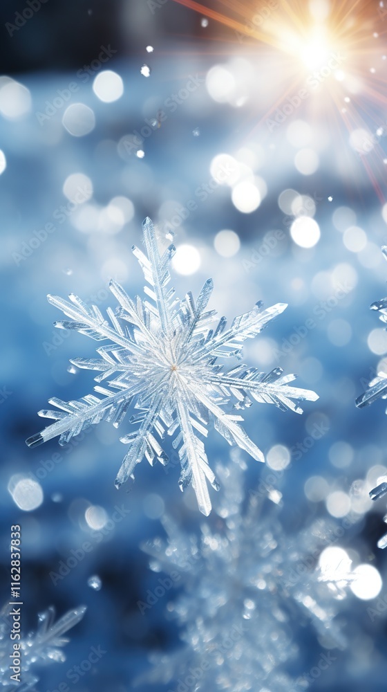The pure white snowflakes sparkled in the sunlight, track photography, abstract expressionism, 4K, high resolution ,vibrant colors, art design, low view, Hyper-realistic, detailed light and shadow, ci The pure white snowflakes sparkled in the sunlight, track photography, abstract expressionism, 4K, high resolution ,vibrant colors, art design, low view, Hyper-realistic, detailed light and shadow, ci