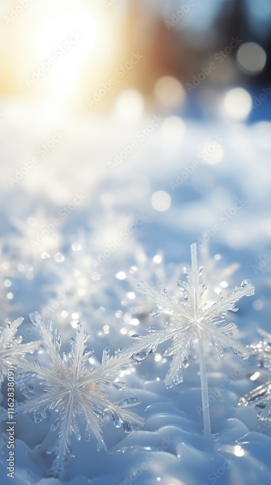 The pure white snowflakes sparkled in the sunlight, track photography, abstract expressionism, 4K, high resolution ,vibrant colors, art design, low view, Hyper-realistic, detailed light and shadow, ci The pure white snowflakes sparkled in the sunlight, track photography, abstract expressionism, 4K, high resolution ,vibrant colors, art design, low view, Hyper-realistic, detailed light and shadow, ci