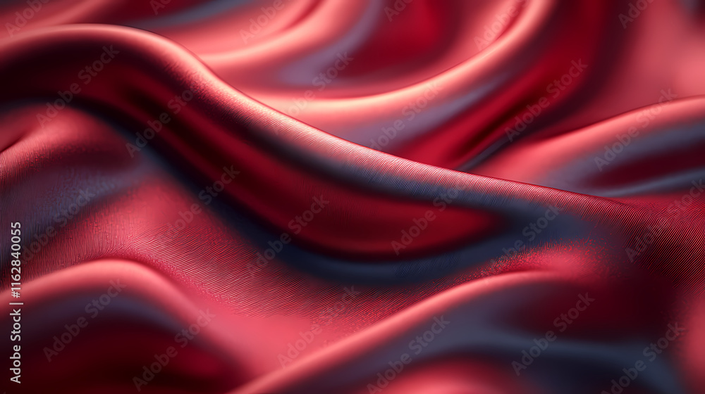 Obraz premium Luxurious Red Silk Fabric with Smooth Folds and Dramatic Lighting