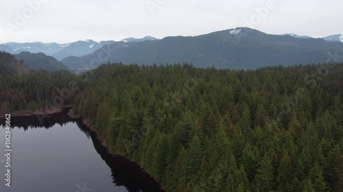 Wallpaper Mural A scenic aerial journey over a tranquil lake and forested hills Torontodigital.ca