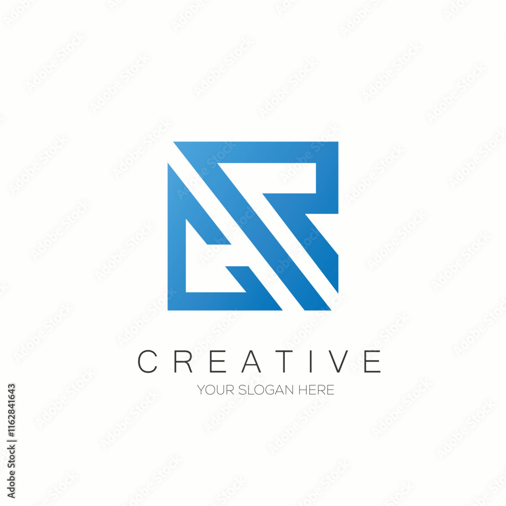 CR letter logo Design. Box Shape letter logo design CR letter logo Design. Box Shape letter logo design