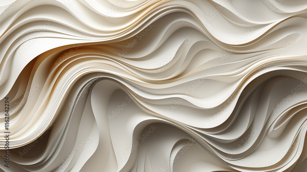 Obraz premium Abstract Beige Waves, A Minimalist and Elegant Textured Background Design, fluid shapes