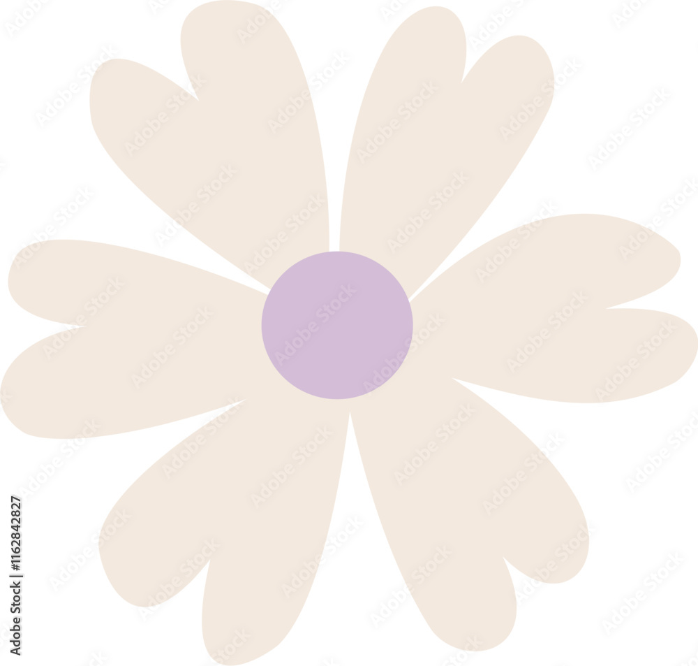 Cute kawaii flower loose hand drawn organic isolated vector spring valentine elements Cute kawaii flower loose hand drawn organic isolated vector spring valentine elements