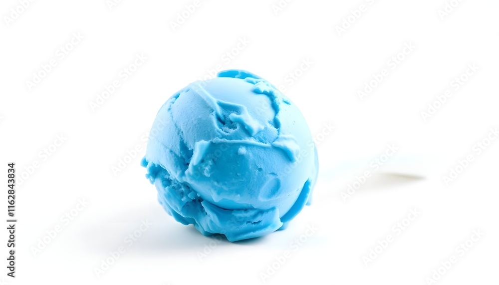 A Serene Blue Ice Cream Globe: Minimalist Frozen Delight A Serene Blue Ice Cream Globe: Minimalist Frozen Delight