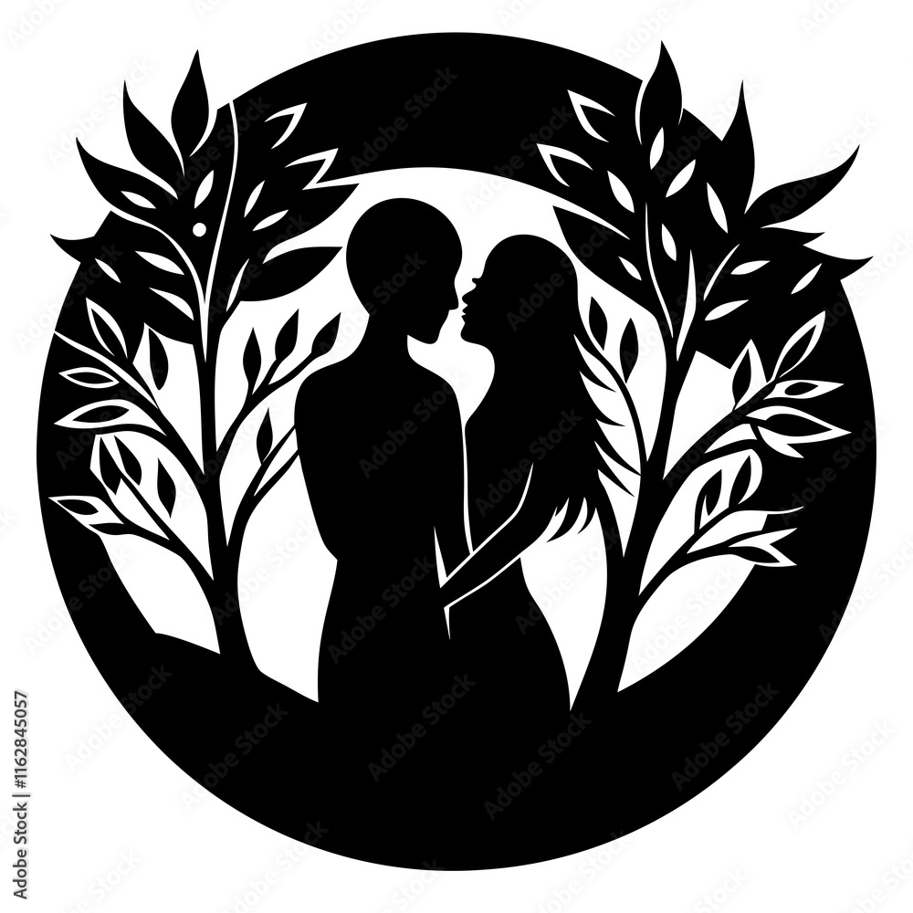 Nature's Embrace vector silhouette Nature's Embrace vector silhouette