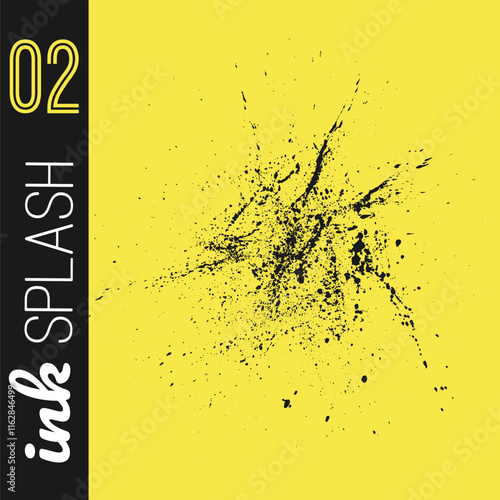 Single dusty grunge brush. Grit messy speckle texture. Spray vector paint.