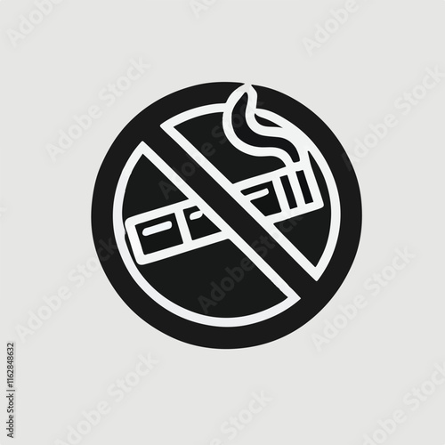 No smoking sign on white background icon vector on a white background