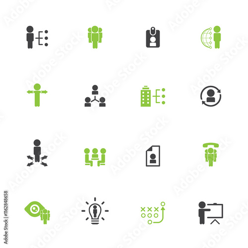 Universal business management and human resources icon set. Universal icons for web and mobile. Vector.