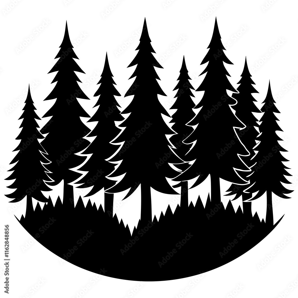 Obraz premium Forest Silhouette vector silhouette