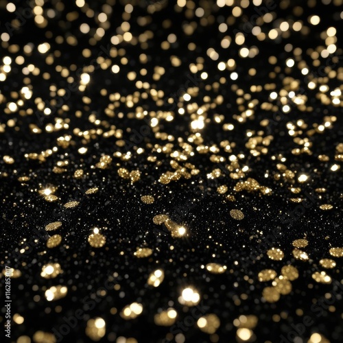 A glistening pile of golden dust with shimmering particles floating in the air