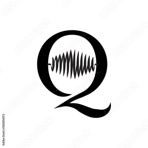 Sound with Q letter icon logo design illustration