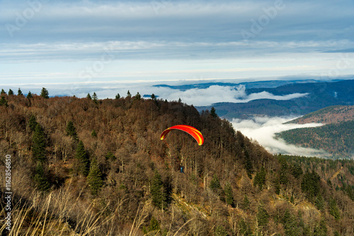 Parapente à Ballon d'alsace en automne