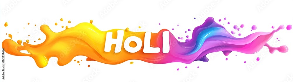 Naklejka premium Happy Holi Background for Festival of Colors celebration poster design.