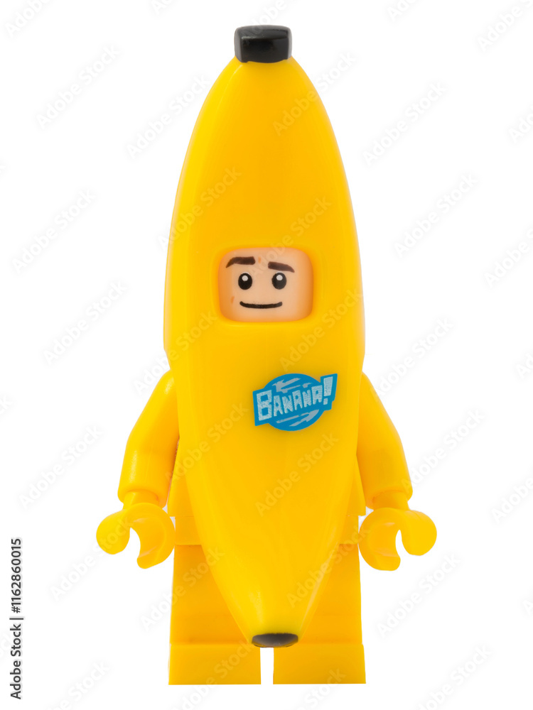 Naklejka premium Dortmund - Deutschland 17. November 2024 Lego Minifigure Banane
