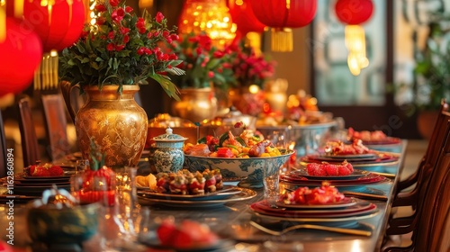 Wallpaper Mural Vibrant Chinese New Year Table Setting Decor Torontodigital.ca