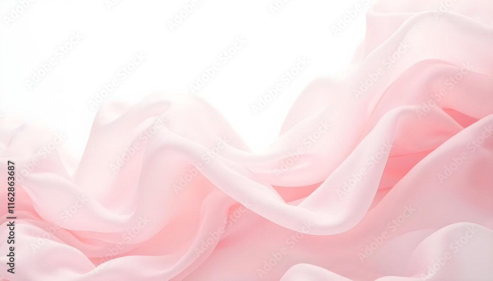 Obraz premium Textura de tela de gasa organza de color rosa para fondo sinuoso y delicado 