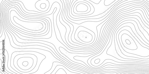Topographic map background geographic line map,modern design with white background and black wave lines,luxury topographic wavy pattern and geographic grid map design .