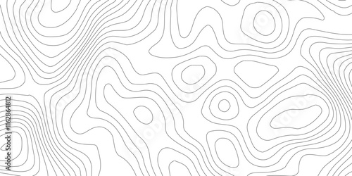 Topographic map background geographic line map,modern design with white background and black wave lines,luxury topographic wavy pattern and geographic grid map design .
