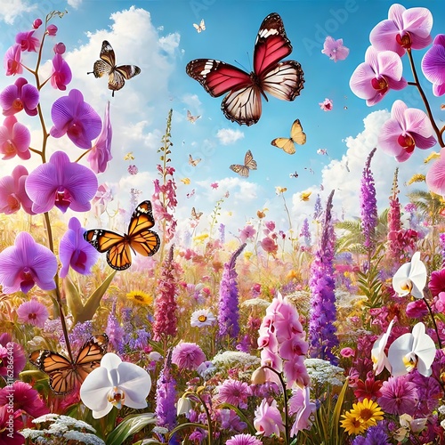butterflies and flowers